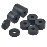 8mm (M8) MEDIUM HARD Rubber Spacers (26mm diameter) Shore A 85 - Black