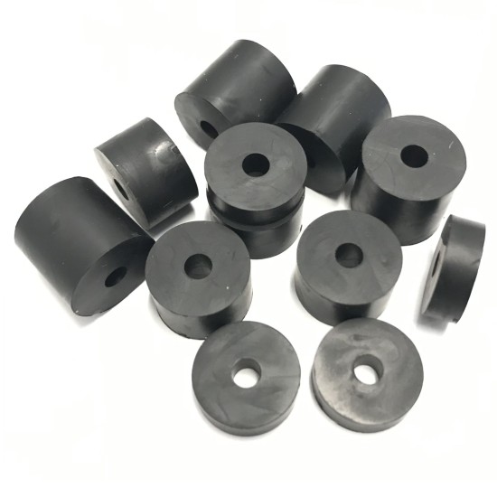 4mm (M4) MEDIUM HARD Rubber Spacers (16mm diameter) Shore A 85 - Black