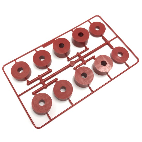 8mm (M8) Nylon Spacers - Red (26mm diameter)