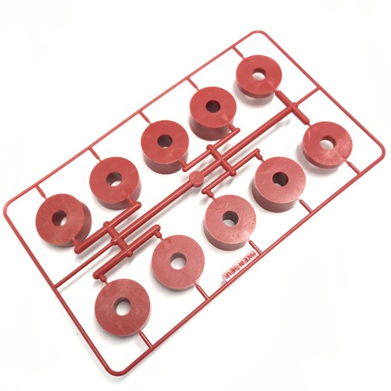 8mm (M8) Nylon Spacers - Red (26mm diameter)