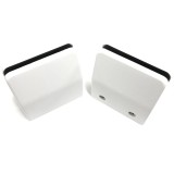 Desk partition screen clamps for glass or acrylic sheet, 4mm to 6mm - white, 2pcs