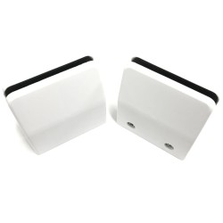 Desk partition screen clamps for glass or acrylic sheet, 4mm to 6mm - white, 2pcs