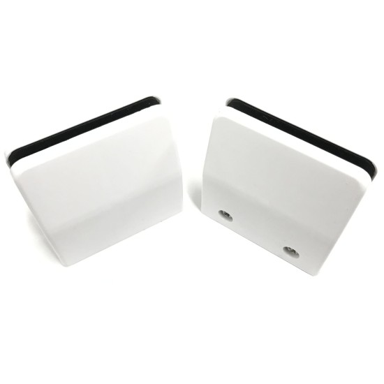 Desk partition screen clamps for glass or acrylic sheet, 4mm to 6mm - white, 2pcs