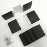 Desk partition screen clamps for glass or acrylic sheet, 4mm to 6mm - white, 2pcs