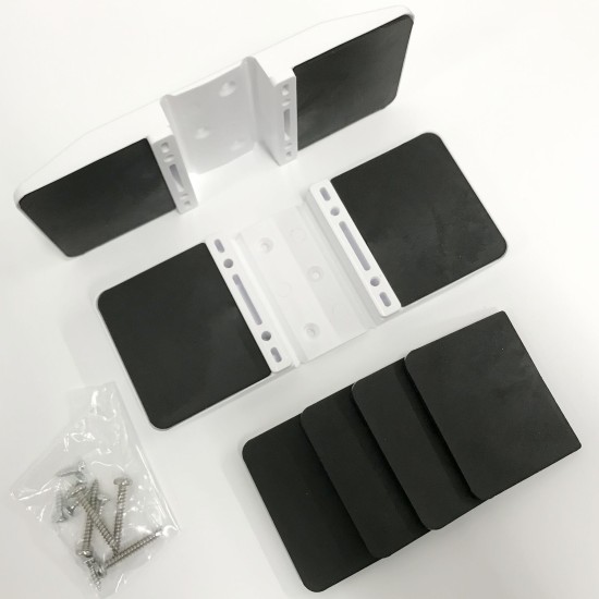 Desk partition screen clamps for glass or acrylic sheet, 4mm to 6mm - white, 2pcs