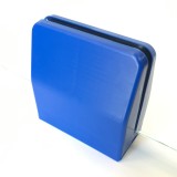 Desk partition screen clamps for glass or acrylic sheet, 4mm to 6mm - Blue, 2pcs