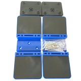 Desk partition screen clamps for glass or acrylic sheet, 4mm to 6mm - Blue, 2pcs