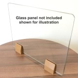 Desk partition screen clamps for glass or acrylic sheet, 4mm to 6mm - Light Brown, 2pcs