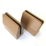 Desk partition screen clamps for glass or acrylic sheet, 4mm to 6mm - Light Brown, 2pcs