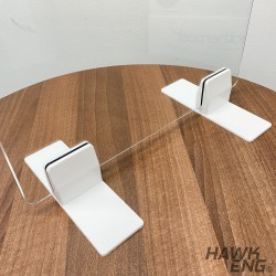 Free Standing Screen clamps for glass or acrylic sheet, 4mm to 6mm - white, 2pcs