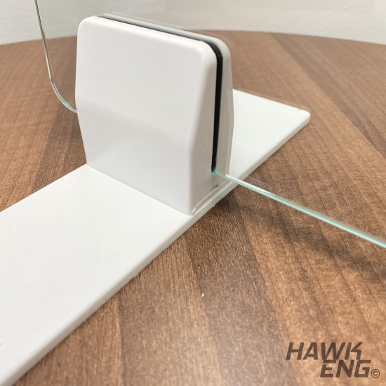 Free Standing Screen clamps for glass or acrylic sheet, 4mm to 6mm - white, 2pcs