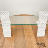 Free Standing Screen clamps for glass or acrylic sheet, 4mm to 6mm - white, 2pcs