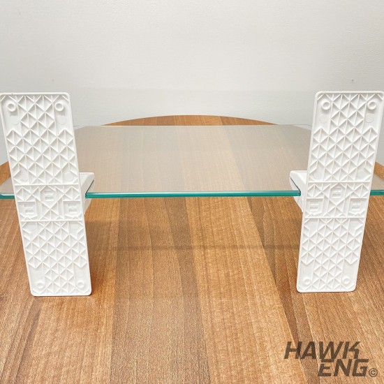 Free Standing Screen clamps for glass or acrylic sheet, 4mm to 6mm - white, 2pcs