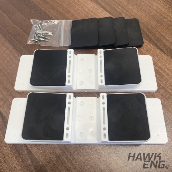 Free Standing Screen clamps for glass or acrylic sheet, 4mm to 6mm - white, 2pcs