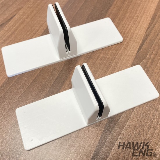 Free Standing Screen clamps for glass or acrylic sheet, 4mm to 6mm - white, 2pcs