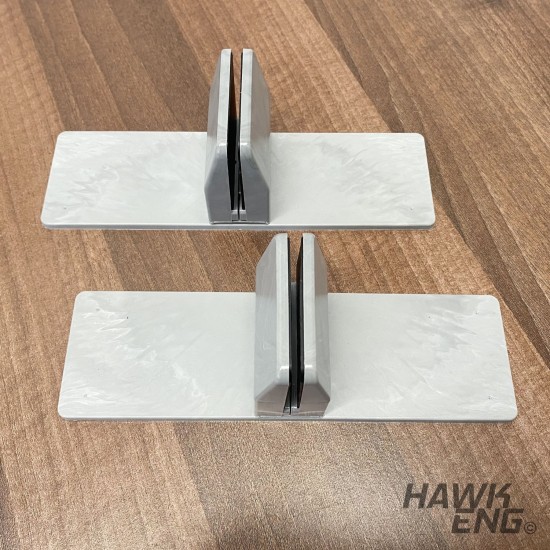 Free Standing Screen clamps for glass or acrylic sheet, 4mm to 6mm - Grey Marble, 2pcs