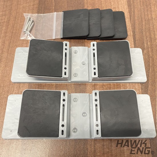 Free Standing Screen clamps for glass or acrylic sheet, 4mm to 6mm - Grey Marble, 2pcs