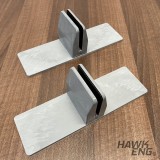 Free Standing Screen clamps for glass or acrylic sheet, 4mm to 6mm - Grey Marble, 2pcs